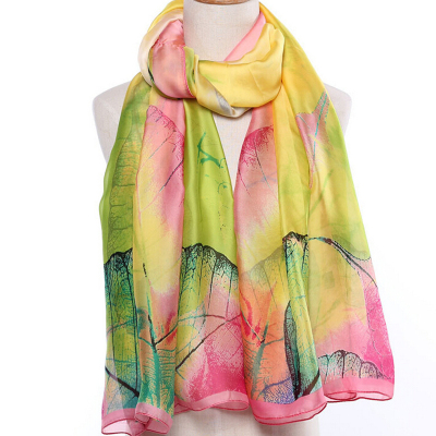 Silk cotton adds long Silk scarf summer beach towel lady shawl.