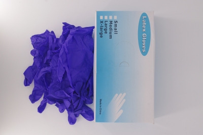 Disposable blue NBR latex anti-oil acid-proof medical PVC gloves