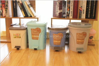 Household Cleaning Bucket Double-Layer Trash Can Bathroom Office Trash Can Plastic Trash Can