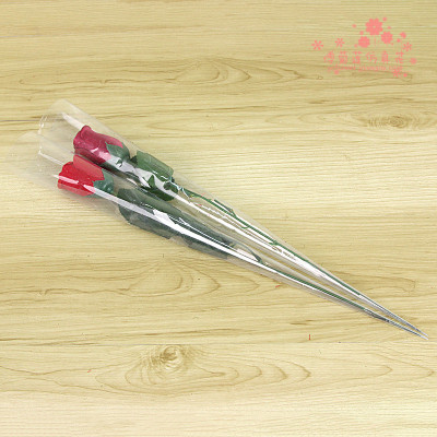 A transparent plastic bag flower rose bud small flash