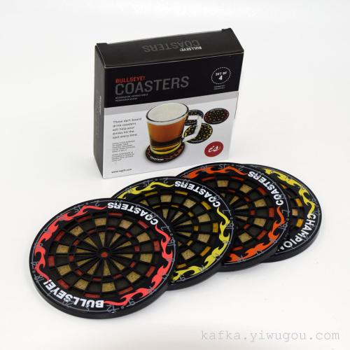 dart coaster flying saucer coaster non-slip dart target coaster 4 pieces