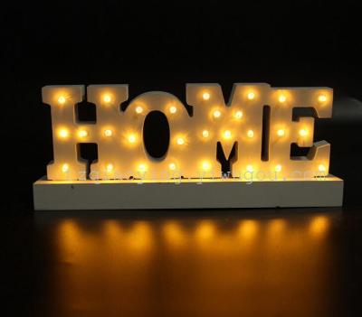 LED white wooden English letter light HOME home lamp European and American LED decorative lamp
