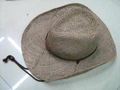 Factory direct selling salt straw cowboy hat cotton cord cowboy hat.