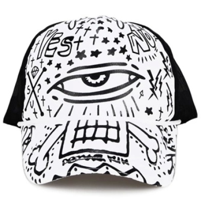 Fashionable male and female tide print high edition spring and summer breathable net hat.