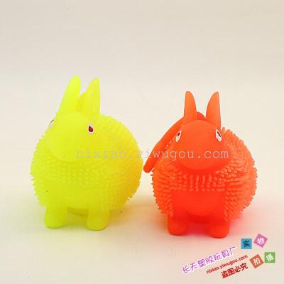 Rabbit hair ball toy flash vent luminous toy ball toy wholesale