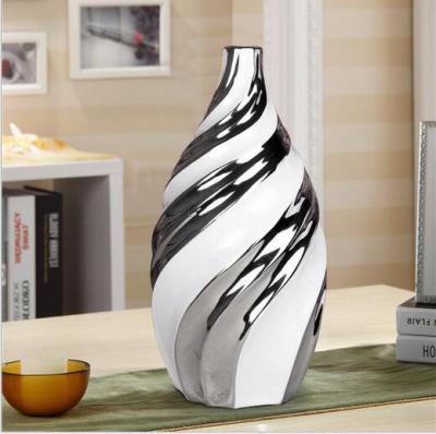 Gao Bo Decorated Home Modern Home Decoration Ceramic Crafts Decoration Electroplating Thread Ceramic Vase