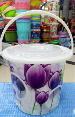 Genuine Plastic Bucket with Lid Thickened Printing Bucket Wedding Bucket Household Cleaning Bucket 3