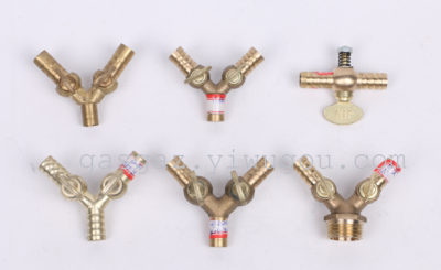 Gas three-way brass Angle valve.