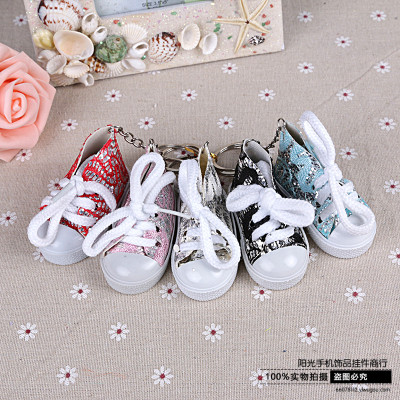 Hot style key ring genuine sequins shoes sneakers key chain cartoon bag car pendant manufacturers direct sales