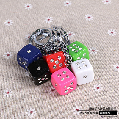 Supply of resin a variety of multi - color point diamond dice key button bag wholesale