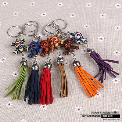 This skull drill Korea velvet bag ornaments wholesale gift Keychain