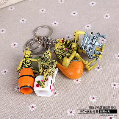 Retro fashion Ghost Skull Keychain Key Pendant creative jewelry bag