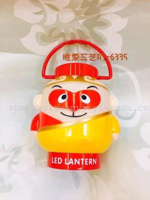 Children's cartoon toy portable small lanterns colorful projection music Tang Seng quit sand monk Wukong