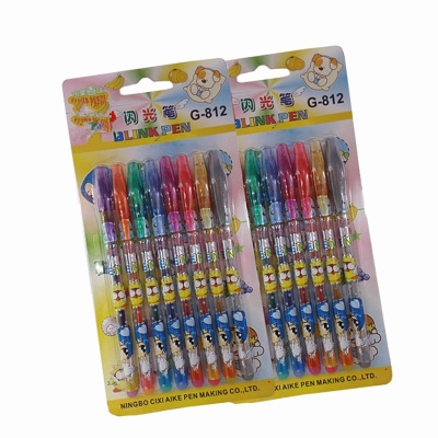 Pen  G-812 cartoon color flash pen   color pen   stationery