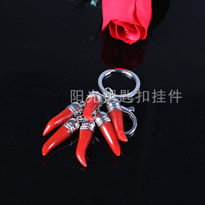 Factory wholesale red red red pepper pepper souvenir key buckle