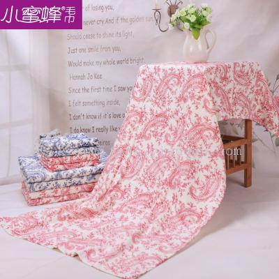 China wind increased thick blue and white porcelain adult bamboo fiber towel towel soft hair