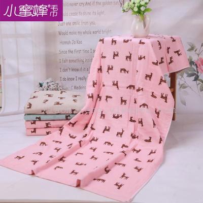 Cotton gauze towel printing children increase the soft water absorption cotton towel bath towel wholesale 5083