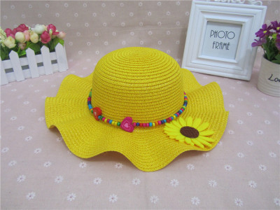 One flower is lovely hat straw hat traveling wave