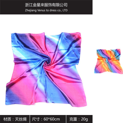 Wholesale Women's Silk Feeling Scarf Square Hair Scarf Solid Color Satin Scarf Hair Wrap