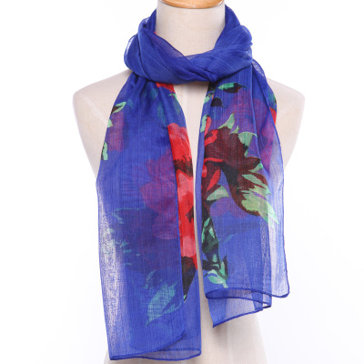 The Grid yarn long scarves retro graffiti printed scarf spring and summer suntan shawl