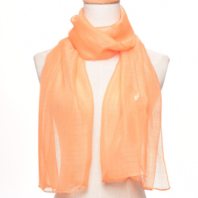 Pure color chiffon silk scarf in the long scarf indoor air conditioning shawl riding sun protection shawl.