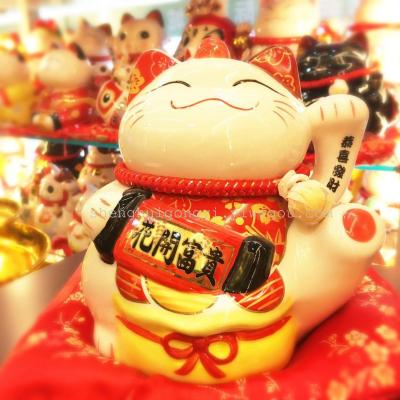 Ceramic cat Lucky Cat electric hand waving cat cat Feng Shui Fortune Cat ornaments business gifts