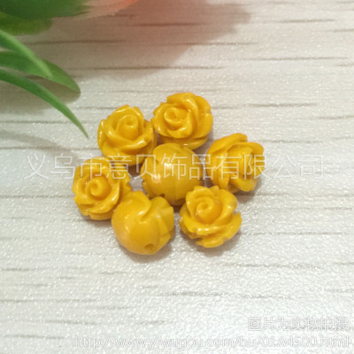 [YiBei Coral] Natural coral Coral powder 6mm rose semi-finished accessories wholesale