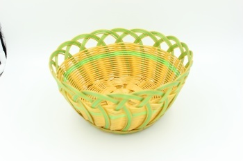 Plastic Hand-Made Fruit Basket/Handicraft Fruit Plate Plastic Woven Basket Food Basket round 4 Line