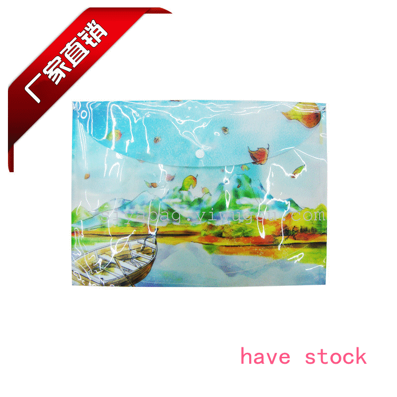Oil painting style pattern A4 file archives PP environmental data snap bag