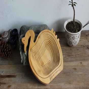 Fruit Basket Folding Basket Bamboo Ornaments Bamboo Fruit Bowl Dried Fruit Creative Fashion Gift Basket