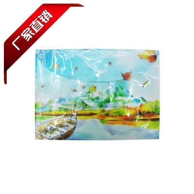 Oil painting style pattern A4 file archives PP environmental data snap bag