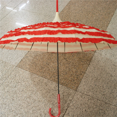 Fresh Cake Pagoda Umbrella Suitable for Sunny Umbrella Practical Wedding Female Straight Umbrella Factory Direct Sales