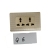 Champagne gold  brushed aluminum, three-switchs  single control switch socket,manufacturers direct sales, available in stocks,pecifications can be customized