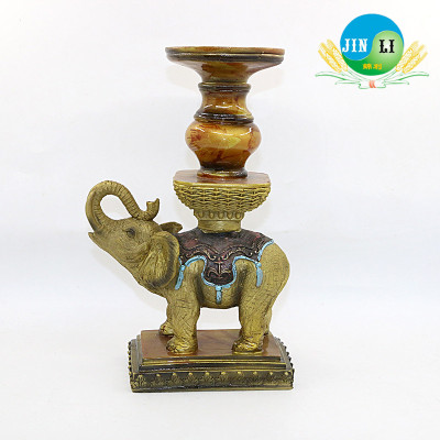 European luxury decoration crafts creative elephant resin Candlestick ornaments