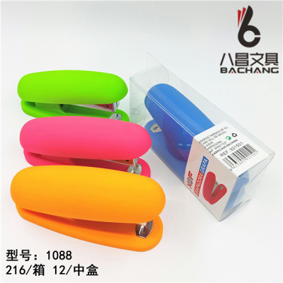 Colorful stapler silicone material, comfortable office is preferred, eight Chang stapler