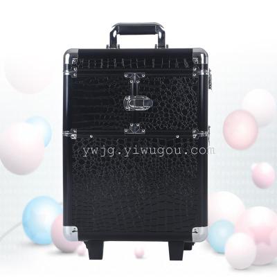 Professional Large Aluminum Alloy Trolley Cosmetic Case Beauty Salon Manicure Toolbox Aluminum Alloy Storage Box