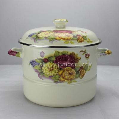 Single-Layer Enamel Steamer Boutique Enamel Thickened Foreign Trade Couscous Pot