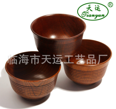 Tianyun Craft Daily Necessities Tableware Classic Solid Wood Children's Anti-Scald Wooden Bowl