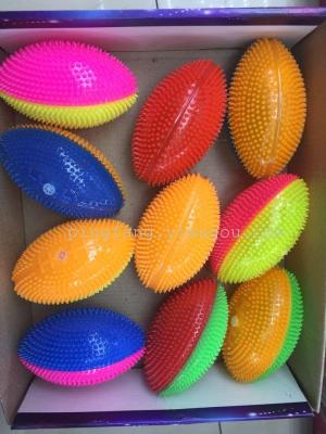 Children's educational toys selling 10 cm whistle Rugby flash thorn ball massage ball