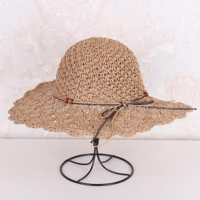 Fashionable leisure straw hat beach hat sun visor hat lady xia han edition.