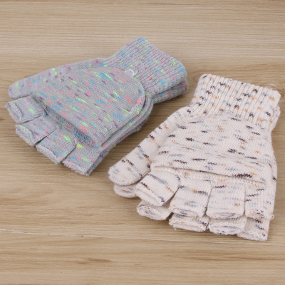Hot sale fashionable fancy acrylic flip gloves