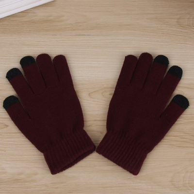 Men's cashmere screen touch gloves Brushed lining warm gloves