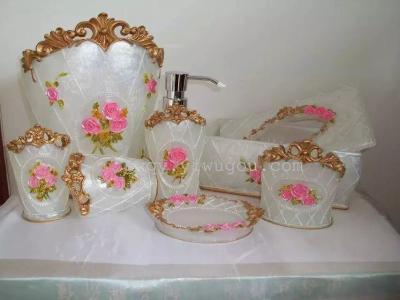 Resin crafts sanitary ware seven sets (Royal Palace rose white)