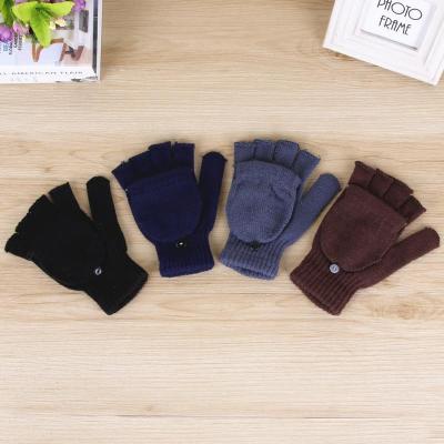 Men's Flip Dual-Use Kaisi Mi Gloves Winter Thicken Thermal Elegant Fashion Magic Half Finger