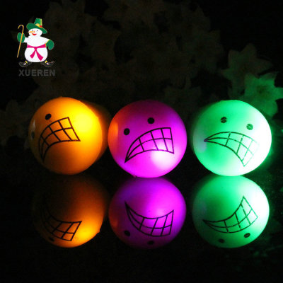Super funny toy winter color creative face luminous ring fashion colorful flash ring to spread the goods