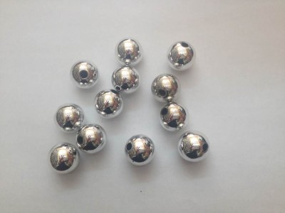 Factory direct sales, jewelry accessories, half - hole beads UV silver gold imitation pearl acrylic beads 18 # half - hole, silver beads
