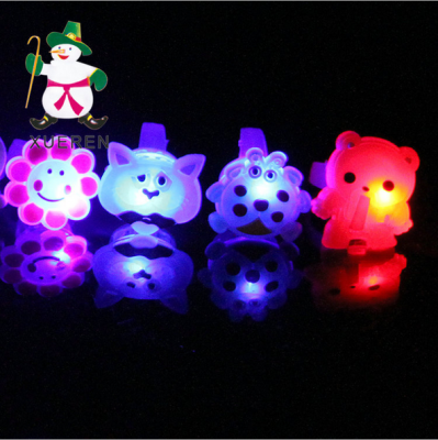 Super toy Halloween cartoon creative winter color luminous ring children colorful flash ring Festival