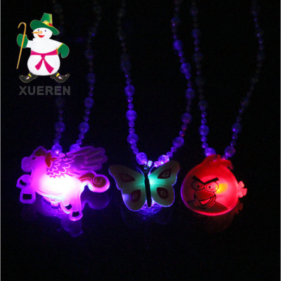 Winter super toys color cartoon creative luminous beads necklace children lovely flash necklace holiday gift