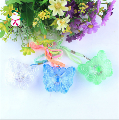 Factory direct selling stall transparent butterfly flash pendant colorful children LED toys wholesale