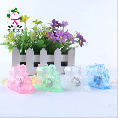 Factory direct supply of hot money to spread the transparent flash flash toy wholesale pendant train children